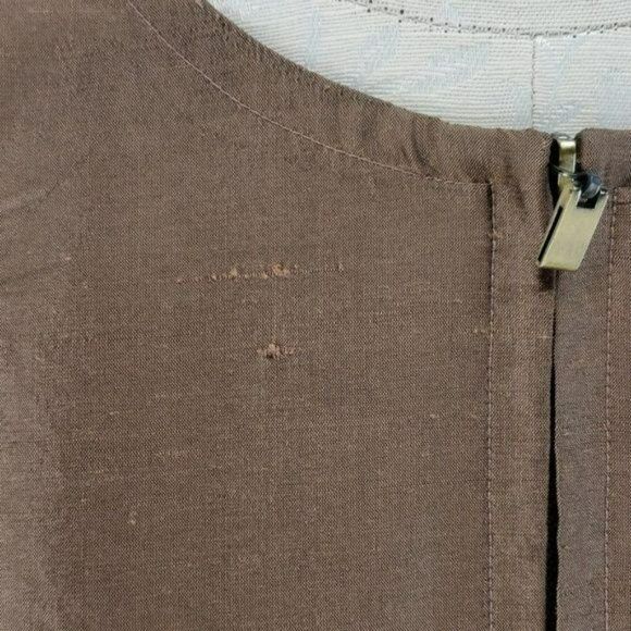 Finity Studio Brown Zippered Dress business office size 10 Silk Jacket Coat - Picture 3 of 8